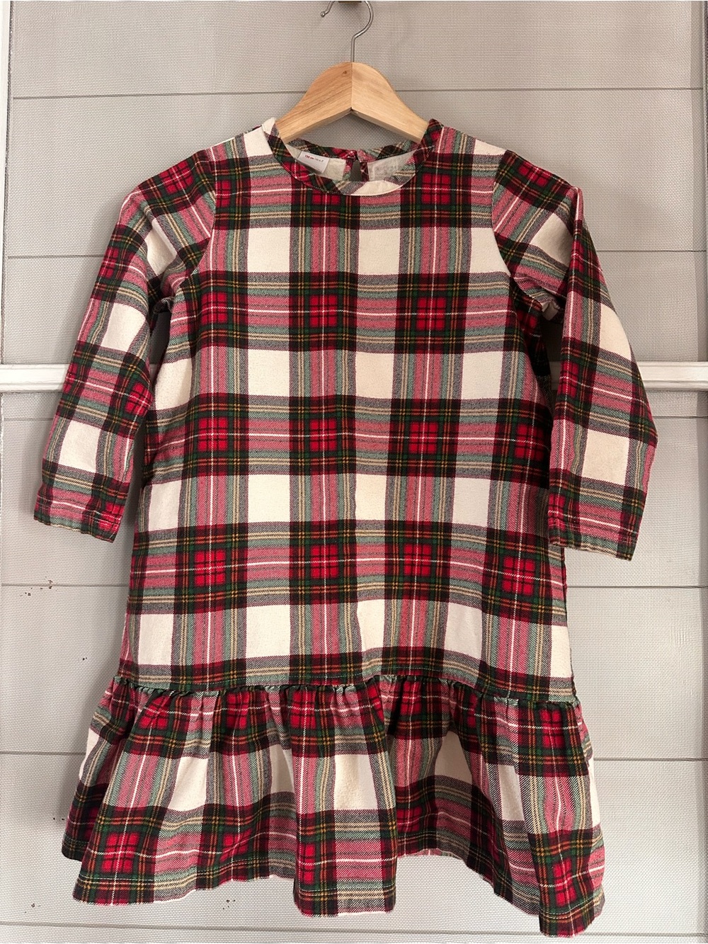 Girls Hanna Andersson Plaid Ruffle-Hem Dress